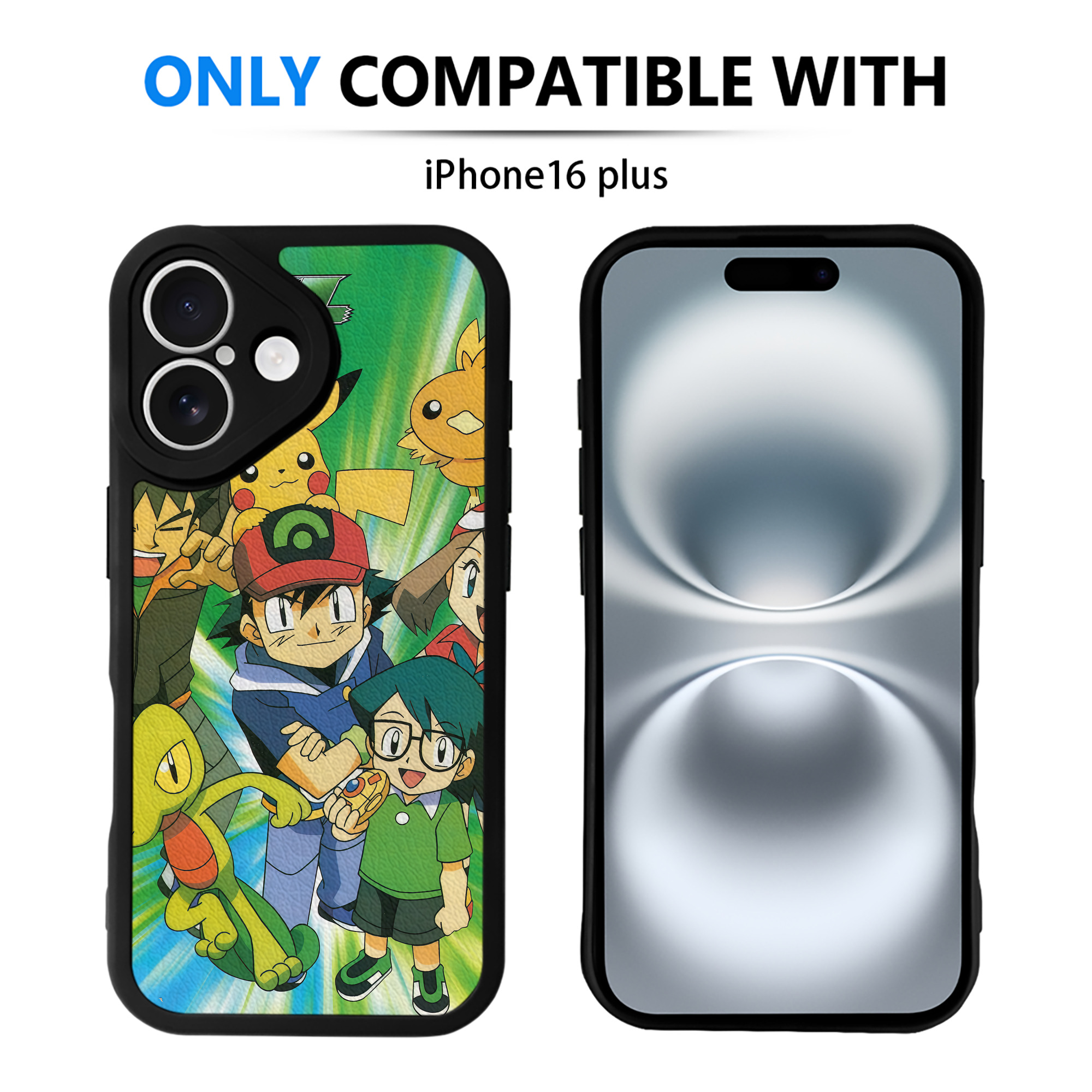 （画像用） ポケットモンスター Pokémon 【iPhone 16シリーズ対応】シリコンスマホケース（レザー調） 材質：シリコン